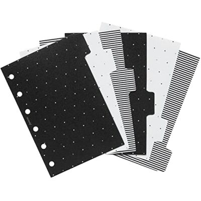 Filofax Accessoire de rangement, format de poche, collection Moonlight, séparateurs de rangement avec onglets, lot de 6 (B132819) Filofax Accessoire de rangement, format de poche, collection Moonlight, séparateurs de rangement avec onglets, lot de 6 (B132819)