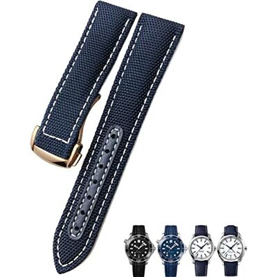 GMJGCIRVC Bracelet de montre en nylon tissé 19 mm 20 mm Noir Bleu Déployment Boucle en cuir pour Omega AT150 Aqua Terra, Bleu/blanc/rose, 20mm GMJGCIRVC Bracelet de montre en nylon tissé 19 mm 20 mm Noir Bleu Déployment Boucle en cuir pour Omega AT150 Aqua Terra, Bleu/blanc/rose, 20mm