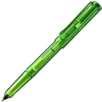 Lamy balloon lime – stylo roller transparent avec corps en plastique et clip à ressort – zones de préhension ergonomiques et largeur de trait B – avec recharge T 11 rollerball bleue Lamy balloon lime – stylo roller transparent avec corps en plastique et clip à ressort – zones de préhension ergonomiques et largeur de trait B – avec recharge T 11 rollerball bleue