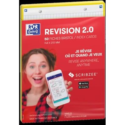 Oxford Revision 2.0 Lot de 50 petits carreaux recto verso Format A5 14,8 x 21 cm Jaune Oxford Revision 2.0 Lot de 50 petits carreaux recto verso Format A5 14,8 x 21 cm Jaune