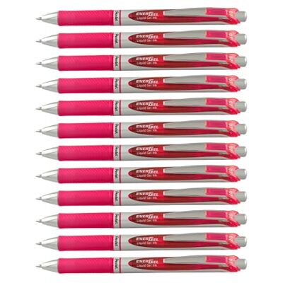 Pentel Lot de 12 BL77 EnerGel Roller gel rétractable séchage rapide pointe 0,7 mm Rose Lot de 12 Pentel Lot de 12 BL77 EnerGel Roller gel rétractable séchage rapide pointe 0,7 mm Rose Lot de 12