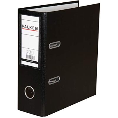 FALKEN Classeur en plastique PP Color format spécial. Fabriqué en Allemagne. 8 cm de large, format DIN A5 vertical, avec fenêtre interchangeable, noir FALKEN Classeur en plastique PP Color format spécial. Fabriqué en Allemagne. 8 cm de large, format DIN A5 vertical, avec fenêtre interchangeable, noir