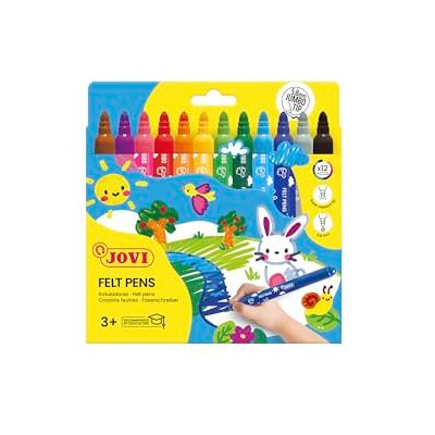 Jovi Maxi Pack de 12 Feutres, Multicolore, Unica (270010) Jovi Maxi Pack de 12 Feutres, Multicolore, Unica (270010)