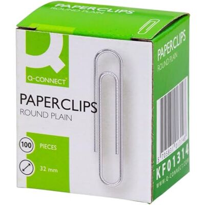 Q-Connect Q Connect pour trombones 32 mm – uni (Lot de 100) Q-Connect Q Connect pour trombones 32 mm – uni (Lot de 100)