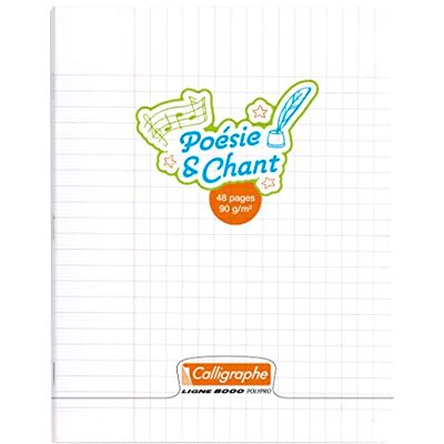 Calligraphe 18120C Un Cahier de Poésie et Chants Incolore (une Marque de Clairefontaine) 17x22 cm 48 Pages Grands Carreaux et Unies Papier Blanc 90 g Couverture Polypro Transparent Calligraphe 18120C Un Cahier de Poésie et Chants Incolore (une Marque de Clairefontaine) 17x22 cm 48 Pages Grands Carreaux et Unies Papier Blanc 90 g Couverture Polypro Transparent