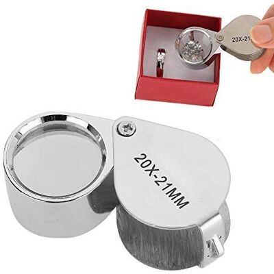 Salmue Loupe à bijoux, microscope portable 30x/20x, loupe de poche pliable pour bijoux, bijoux, bijoux, bijoux, vérification, tampons, pièces de monnaie, montres, loisirs, modèles antiques, photos (20x) Salmue Loupe à bijoux, microscope portable 30x/20x, loupe de poche pliable pour bijoux, bijoux, bijoux, bijoux, vérification, tampons, pièces de monnaie, montres, loisirs, modèles antiques, photos (20x)