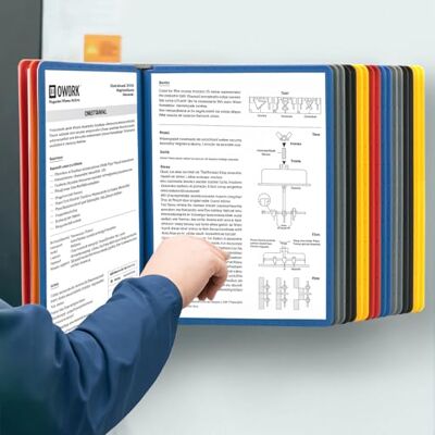 QWORK ® Organiseur mural avec 20 panneaux de couleurs assorties pour ranger et afficher des documents A4 QWORK ® Organiseur mural avec 20 panneaux de couleurs assorties pour ranger et afficher des documents A4