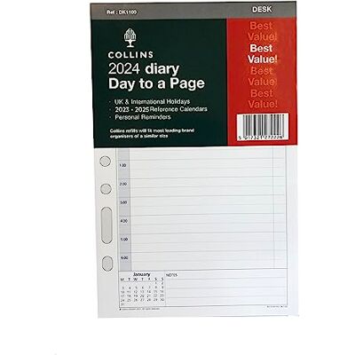 Collins Recharge pour agenda journalier 2024 – Bureau – 1 jour par page avec rendez-vous – Recharge de planificateur quotidien 2024 Collins Recharge pour agenda journalier 2024 – Bureau – 1 jour par page avec rendez-vous – Recharge de planificateur quotidien 2024