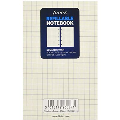 Filofax 122905 Pocket Recharge pour carnet de note quadrillé Filofax 122905 Pocket Recharge pour carnet de note quadrillé