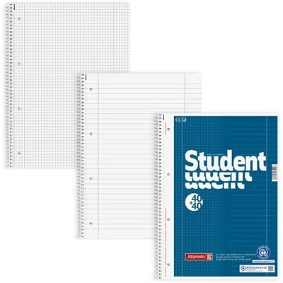 BRUNNEN Cahier d'écolier « Duo » recyclé Format A4 Quadrillé/ligné 80 feuilles Bleu pétrole BRUNNEN Cahier d'écolier « Duo » recyclé Format A4 Quadrillé/ligné 80 feuilles Bleu pétrole