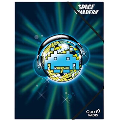QUO VADIS Collection : Space invaders CHEMISE A ELASTIQUE Format 24x32 cm idéale pour le rangement de documents A4 Avec élastiques et rabats pour un stockage sécurisé Musique QUO VADIS Collection : Space invaders CHEMISE A ELASTIQUE Format 24x32 cm idéale pour le rangement de documents A4 Avec élastiques et rabats pour un stockage sécurisé Musique