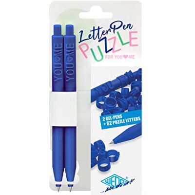 WEDO 2533003 Lot de 2 stylos à lettre avec anneaux de lettre, mine interchangeable, bleu WEDO 2533003 Lot de 2 stylos à lettre avec anneaux de lettre, mine interchangeable, bleu