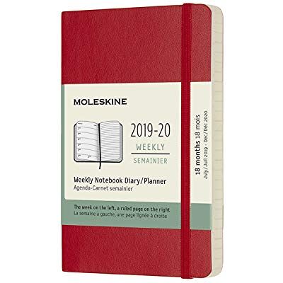 Moleskine Agenda 18 mois semainier 2019 -20 poche rouge souple: Englisches Kalendarium mit 1 Woche auf 1 Seite, Rechts Linierte Seite Moleskine Agenda 18 mois semainier 2019 -20 poche rouge souple: Englisches Kalendarium mit 1 Woche auf 1 Seite, Rechts Linierte Seite