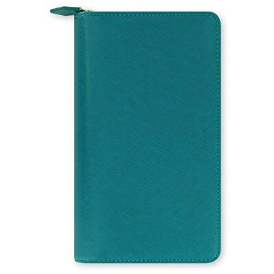 Filofax Organiseur personnel compact zippé Saffiano – Aigue-marine Filofax Organiseur personnel compact zippé Saffiano – Aigue-marine