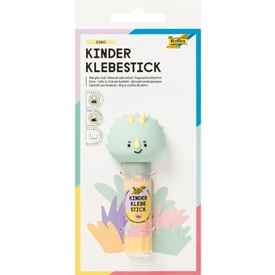 Folia 2414-Kinder Klebestick Dino, 10 g, bâton incolore avec Motif de Dinosaure et Bouchon 3D, sans Acide ni solvant, Colle pour Papier et Carton, Glue, Colorless Folia 2414-Kinder Klebestick Dino, 10 g, bâton incolore avec Motif de Dinosaure et Bouchon 3D, sans Acide ni solvant, Colle pour Papier et Carton, Glue, Colorless