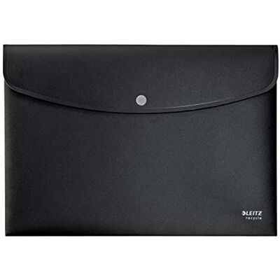 Leitz Porte-documents A4 avec fermeture à rabat, capacité de 60 feuilles, 100% recyclable, plastique opaque, gamme de recyclage, 46780095, noir Leitz Porte-documents A4 avec fermeture à rabat, capacité de 60 feuilles, 100% recyclable, plastique opaque, gamme de recyclage, 46780095, noir