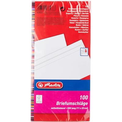 herlitz Heritz 764787 Enveloppe DL sa. blanc 100 pcs. herlitz Heritz 764787 Enveloppe DL sa. blanc 100 pcs.