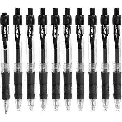 Westcott E-712639 00 Lot de 10 stylos gel rechargeables avec mine ISO G2, doux et précis, épaisseur de trait de 0,4 mm, poignée ergonomique Westcott E-712639 00 Lot de 10 stylos gel rechargeables avec mine ISO G2, doux et précis, épaisseur de trait de 0,4 mm, poignée ergonomique