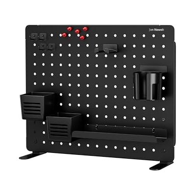 Jan Nowak Panneau perforé bureau métal 51,5x42x1,3 cm pegboard avec étagère crochets aimants support rangement mural organiseur professionnel équipement bureau Jan Nowak Panneau perforé bureau métal 51,5x42x1,3 cm pegboard avec étagère crochets aimants support rangement mural organiseur professionnel équipement bureau