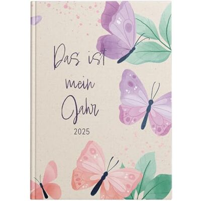 Idena 11143 Agenda de poche format A7 2025 « Mein Jahr », 1 semaine sur 2 pages, avec couverture souple, motif papillon et ruban marque-page Idena 11143 Agenda de poche format A7 2025 « Mein Jahr », 1 semaine sur 2 pages, avec couverture souple, motif papillon et ruban marque-page