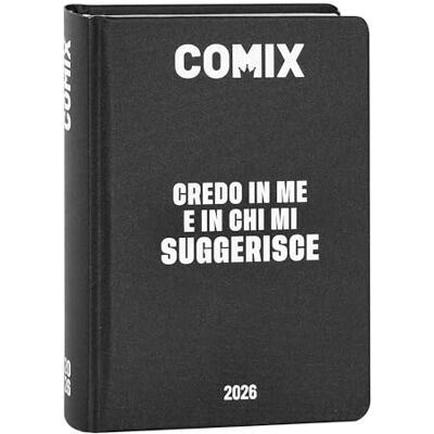 COMIX Journal Mini Journalier 16 mois, agenda scolaire 2025-2026, avec couverture rigide, idéal pour l'école moyenne et supérieure, 11 x 15,3 cm, noir/blanc COMIX Journal Mini Journalier 16 mois, agenda scolaire 2025-2026, avec couverture rigide, idéal pour l'école moyenne et supérieure, 11 x 15,3 cm, noir/blanc