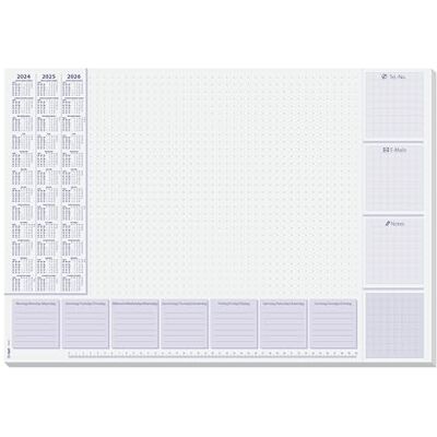 Sigel Sous-main en papier HO355 avec calendrier 3 ans et planificateur hebdomadaire (2024/25/26), A2 (59,5 x 41 cm) 80 g/m², 30 feuilles Sigel Sous-main en papier HO355 avec calendrier 3 ans et planificateur hebdomadaire (2024/25/26), A2 (59,5 x 41 cm) 80 g/m², 30 feuilles