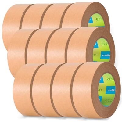 m-office Lot de 12 rubans adhésifs en papier kraft pour emballages en carton, expédition, déménagements et travaux manuels, ruban d'emballage, ruban kraft marron (12 pièces, 72 mm x 80 m) m-office Lot de 12 rubans adhésifs en papier kraft pour emballages en carton, expédition, déménagements et travaux manuels, ruban d'emballage, ruban kraft marron (12 pièces, 72 mm x 80 m)