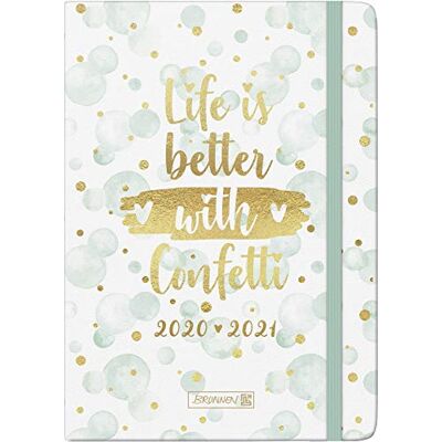 BRUNNEN Agenda semainier 2020/2021 « Confetti » 2 pages = 1 semaine Dimensions de la feuille : 14,8 x 21 cm Format A5 Couverture rigide avec revêtement textile BRUNNEN Agenda semainier 2020/2021 « Confetti » 2 pages = 1 semaine Dimensions de la feuille : 14,8 x 21 cm Format A5 Couverture rigide avec revêtement textile