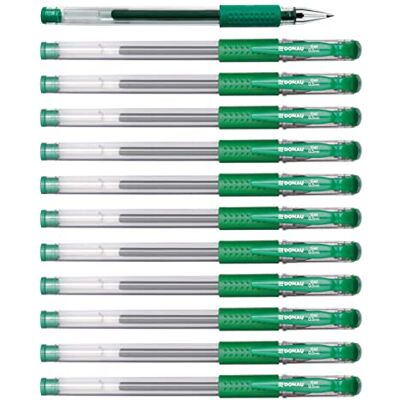 DONAU Lot de 12 stylos à bille gel Couleur : vert classique Diamètre de la boule : 0,5 mm Encre résistante à l'eau et ne se décolore pas DONAU Lot de 12 stylos à bille gel Couleur : vert classique Diamètre de la boule : 0,5 mm Encre résistante à l'eau et ne se décolore pas