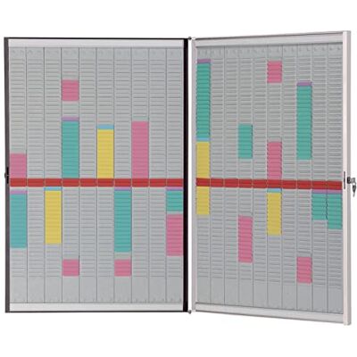 Nobo Kit Planning à Fiches T Verrouillable, Cadre Effaçable Magnétique, 20 Colonnes & 54 Fentes, Indice 2, Fiches T & Clés Incluses, 1901361 Nobo Kit Planning à Fiches T Verrouillable, Cadre Effaçable Magnétique, 20 Colonnes & 54 Fentes, Indice 2, Fiches T & Clés Incluses, 1901361