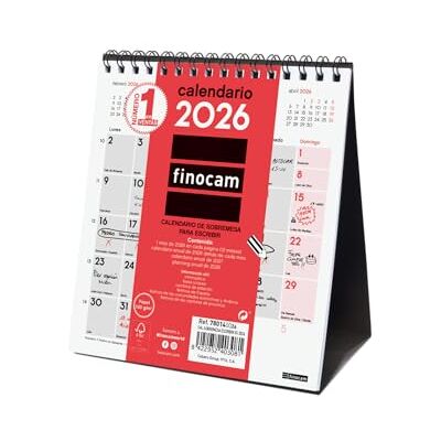 Finocam Calendrier de bureau à écrire 2026 mois vue janvier décembre (12 mois) Calendrier 2026 à noter Planificateur mensuel neutre espagnol Finocam Calendrier de bureau à écrire 2026 mois vue janvier décembre (12 mois) Calendrier 2026 à noter Planificateur mensuel neutre espagnol