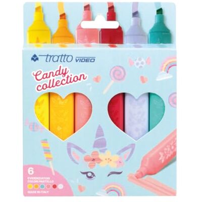 Tratto VIDEO Candy Collection Conf. 6 surligneurs Tratto VIDEO Candy Collection Conf. 6 surligneurs