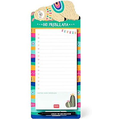 Legami Bloc-notes magnétique, Don't Forget, 11 x 26 cm, papier certifié FSC®, papier 80 g/m², support en carton dur, base magnétique, thème Llama, 60 feuilles détachables Legami Bloc-notes magnétique, Don't Forget, 11 x 26 cm, papier certifié FSC®, papier 80 g/m², support en carton dur, base magnétique, thème Llama, 60 feuilles détachables