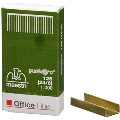 Laura Biagiotti Dolls RO-MA 1003103 Agrafes 126 (24/6) Or, Paquet de 10 Laura Biagiotti Dolls RO-MA 1003103 Agrafes 126 (24/6) Or, Paquet de 10