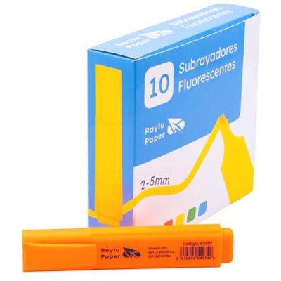 RAYLU PAPER Lot de 10 surligneurs fluorescents avec pointe biseautée, trait de 2 à 5 mm, marqueurs fluorescents pour organisation (orange) RAYLU PAPER Lot de 10 surligneurs fluorescents avec pointe biseautée, trait de 2 à 5 mm, marqueurs fluorescents pour organisation (orange)