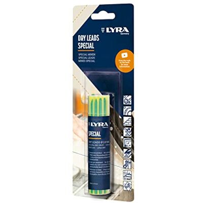 LYRA L4498007 Dry Lot de 12 mines de rechange spéciales 2,8 mm pour toutes les surfaces résistantes aux jets d'eau sous blister LYRA L4498007 Dry Lot de 12 mines de rechange spéciales 2,8 mm pour toutes les surfaces résistantes aux jets d'eau sous blister