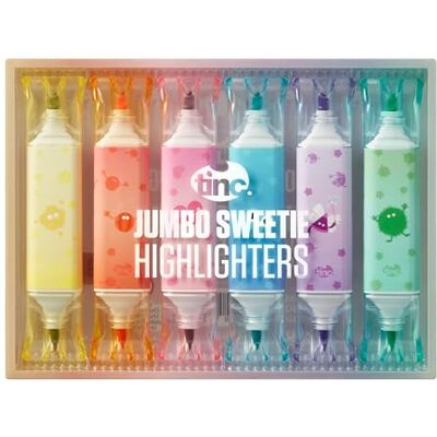 Tinc Lot de 6 surligneurs Jumbo en forme de sweetie Variété de couleurs au choix, y compris rose et vert Tinc Lot de 6 surligneurs Jumbo en forme de sweetie Variété de couleurs au choix, y compris rose et vert