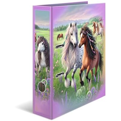 HERMA Classeur A4, motif monde des chevaux, 7 cm de large, avec motif de maternelle, classeur coloré avec impression intérieure pour garçons, filles et enfants HERMA Classeur A4, motif monde des chevaux, 7 cm de large, avec motif de maternelle, classeur coloré avec impression intérieure pour garçons, filles et enfants