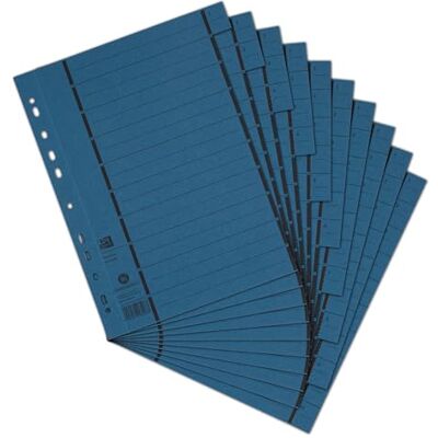 Oxford Elba Intercalaires Référence 06456bl perforé numérotées 1–10 doublé Motif en carton recyclé Bleu Lot de 100 Oxford Elba Intercalaires Référence 06456bl perforé numérotées 1–10 doublé Motif en carton recyclé Bleu Lot de 100