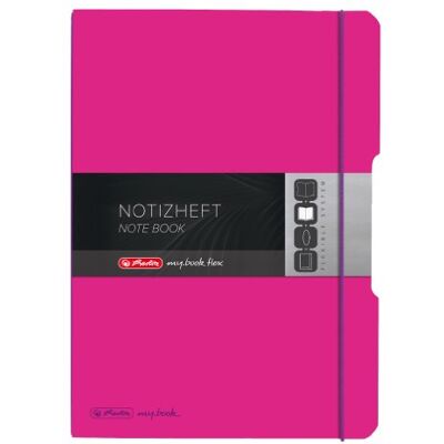 herlitz 11361474 Carnet de notes (A4, couverture interchangeable en polypropylène avec fermeture élastique, 80 g/m²), 80 feuilles rose herlitz 11361474 Carnet de notes (A4, couverture interchangeable en polypropylène avec fermeture élastique, 80 g/m²), 80 feuilles rose