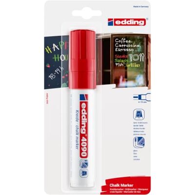Edding Viltstift 4090 window schuin rood 4-15mm op blister Edding Viltstift 4090 window schuin rood 4-15mm op blister