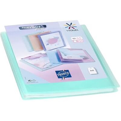 Viquel Protège documents personnalisable Reliure Format A4 Porte vues 60 Vues (30 pochettes) Propysoft Pochettes transparentes et lisses Vert translucide Viquel Protège documents personnalisable Reliure Format A4 Porte vues 60 Vues (30 pochettes) Propysoft Pochettes transparentes et lisses Vert translucide