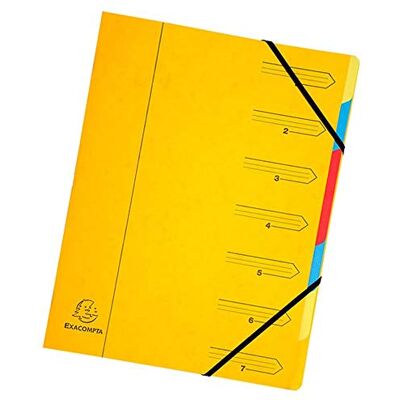 EXACOMPTA Trieur agrafe avec elastiques 7 compartiments EXACOMPTA Trieur agrafe avec elastiques 7 compartiments