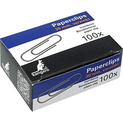 Kangaro Lot de 100 pinces à courrier 30 mm rondes. Enrichi Kangaro Lot de 100 pinces à courrier 30 mm rondes. Enrichi