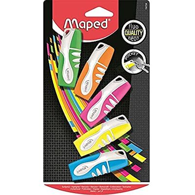 Maped Fluo'Peps Pocket 742728 Blister de 5 Surligneurs Maped Fluo'Peps Pocket 742728 Blister de 5 Surligneurs