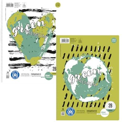 Staufen 608511028 Lot de 5 blocs-notes Green, format A4, couverture avec 2 motifs, linéature 28 (quadrillage de 5 mm, avec lignes marginales), 80 feuilles, 4 perforations, papier recyclé Staufen 608511028 Lot de 5 blocs-notes Green, format A4, couverture avec 2 motifs, linéature 28 (quadrillage de 5 mm, avec lignes marginales), 80 feuilles, 4 perforations, papier recyclé
