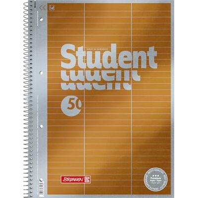 BRUNNEN 1067148 Brununnen1067148 Bloc-notes de vocabulaire de qualité supérieure (ligné A4, avec ligne de division, ligne, 54, 90 g/m², 50 feuilles) Couverture : jaune métallisé BRUNNEN 1067148 Brununnen1067148 Bloc-notes de vocabulaire de qualité supérieure (ligné A4, avec ligne de division, ligne, 54, 90 g/m², 50 feuilles) Couverture : jaune métallisé