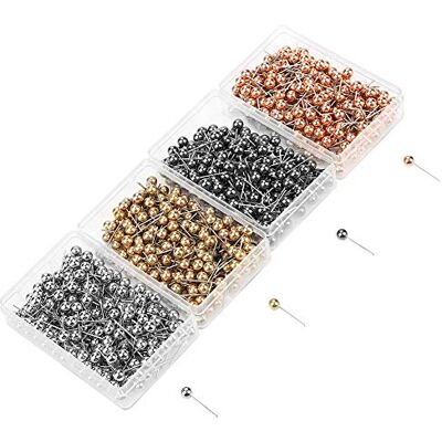 Pssopp 800 pièces broches à tête ronde multi couleur tête de perle broches couture outil de marquage fixe pour carte du monde panneau de liège marquage de tissu Pssopp 800 pièces broches à tête ronde multi couleur tête de perle broches couture outil de marquage fixe pour carte du monde panneau de liège marquage de tissu