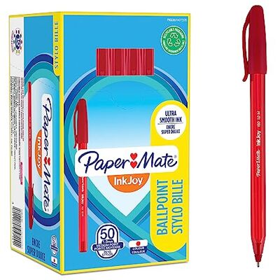Paper Mate Balpen Inkjoy 100 rood medium 50 stuks Paper Mate Balpen Inkjoy 100 rood medium 50 stuks