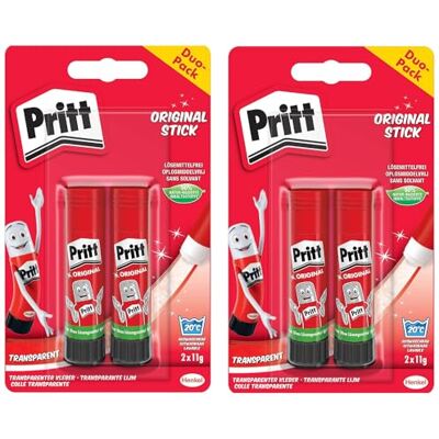 Pritt Lot de 4 bâtons de colle 11 g Colle sûre et adaptée aux enfants pour les arts et les travaux manuels Colle forte pour l'école et les fournitures de bureau Pritt Lot de 4 bâtons de colle 11 g Colle sûre et adaptée aux enfants pour les arts et les travaux manuels Colle forte pour l'école et les fournitures de bureau